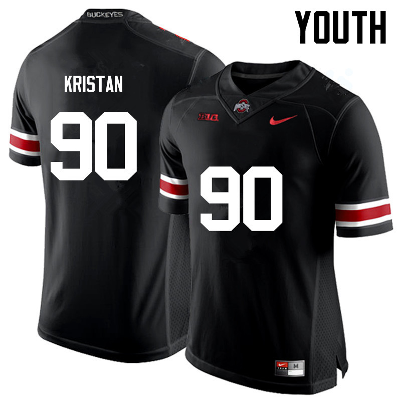 Ohio State Buckeyes Bryan Kristan Youth #90 Black Game Stitched College Football Jersey